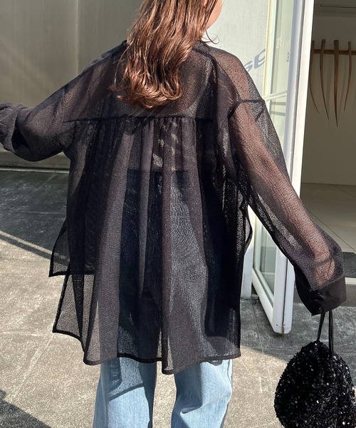 CAPRICIEUX LE'MAGE(カプリシューレマージュ)の「メッシュシャツ(シャツ/ブラウス・レディース・ホワイト/ブラック/ベージュ・FREE)」の12枚目の写真