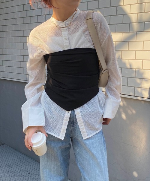 CAPRICIEUX LE'MAGE(カプリシューレマージュ)の「メッシュシャツ(シャツ/ブラウス・レディース・ホワイト/ブラック/ベージュ・FREE)」の17枚目の写真