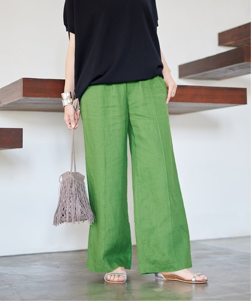 JOURNAL STANDARD（ジャーナルスタンダード）の「《追加2》リネンイージースラックスパンツ（その他パンツ・レディース・ピンク/グリーン/アイボリー・40/38/36）」の3枚目の写真