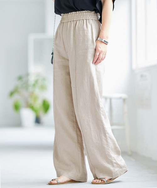 JOURNAL STANDARD（ジャーナルスタンダード）の「《追加2》リネンイージースラックスパンツ（その他パンツ・レディース・ピンク/グリーン/アイボリー・40/38/36）」の13枚目の写真