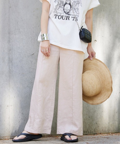 JOURNAL STANDARD（ジャーナルスタンダード）の「《追加2》リネンイージースラックスパンツ（その他パンツ・レディース・ピンク/グリーン/アイボリー・40/38/36）」の5枚目の写真