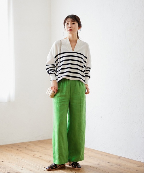 JOURNAL STANDARD（ジャーナルスタンダード）の「《追加2》リネンイージースラックスパンツ（その他パンツ・レディース・ピンク/グリーン/アイボリー・40/38/36）」の7枚目の写真