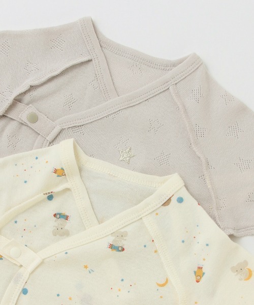 petit main（プティマイン）の「【オーガニック】コンビ肌着（肌着・キッズ・ライトグリーン/アイボリー/ブルーグレー/ライトピンク・50-70cm）」の9枚目の写真