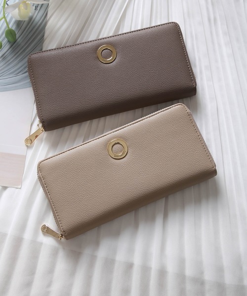 MERCURYDUO（マーキュリーデュオ）の「【MERCURYDUO/マーキュリーデュオ】メタルアイレット　長財布（財布・レディース・ベージュ/スモークピンク/ブラック/ベージュ系その他/アイボリー・FREE）」の3枚目の写真