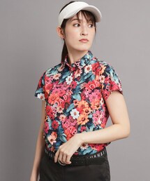 adabat | ◆【UVカット/吸水速乾】フラワーデザイン 半袖ポロシャツ(ポロシャツ)