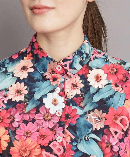 adabat（アダバット）の「◆【UVカット/吸水速乾】フラワーデザイン 半袖ポロシャツ（ポロシャツ・レディース・ブラック系/ピンク系・38/40/42）」の6枚目の写真