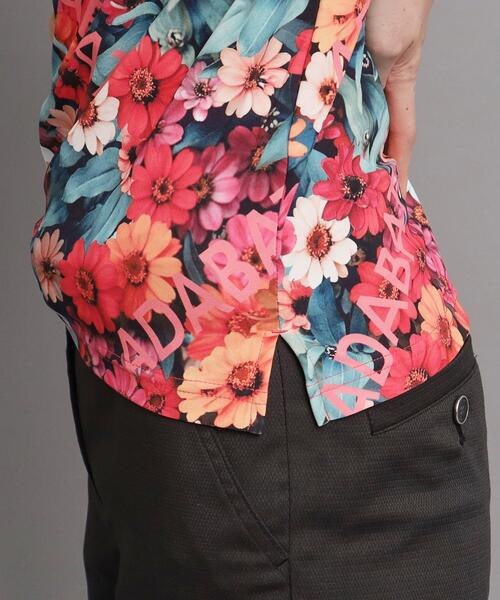 adabat（アダバット）の「◆【UVカット/吸水速乾】フラワーデザイン 半袖ポロシャツ（ポロシャツ・レディース・ブラック系/ピンク系・38/40/42）」の8枚目の写真