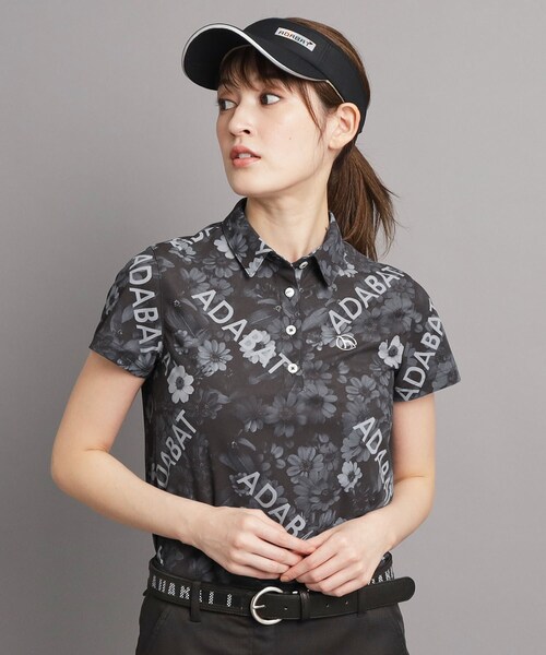 adabat（アダバット）の「◆【UVカット/吸水速乾】フラワーデザイン 半袖ポロシャツ（ポロシャツ・レディース・ブラック系/ピンク系・38/40/42）」の12枚目の写真