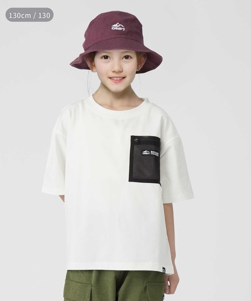 CAMP7(キャンプセブン)の「CAMP7(キャンプ7)【水陸両用】ポケットTシャツ(Tシャツ/カットソー・キッズ・ホワイト/パープル・120/105/130/150/140/160)」の2枚目の写真