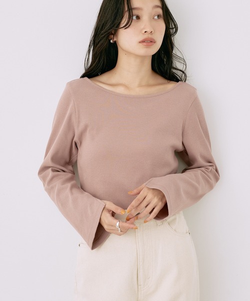 earth music&ecology（アースミュージックアンドエコロジー）の「2WAYネックリブプルオーバー（Tシャツ/カットソー・レディース・オフホワイト/ブラック/ピンクベージュ/カーキ・S/M）」の4枚目の写真