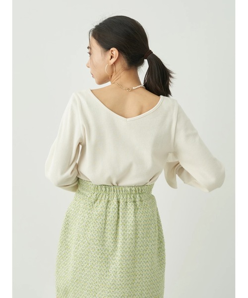 earth music&ecology（アースミュージックアンドエコロジー）の「2WAYネックリブプルオーバー（Tシャツ/カットソー・レディース・オフホワイト/ブラック/ピンクベージュ/カーキ・S/M）」の9枚目の写真