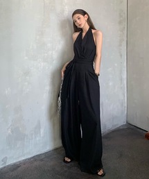 LUGG NAGG | ホルターネックカシュクールワイドパンツオールインワン(パンツドレス)