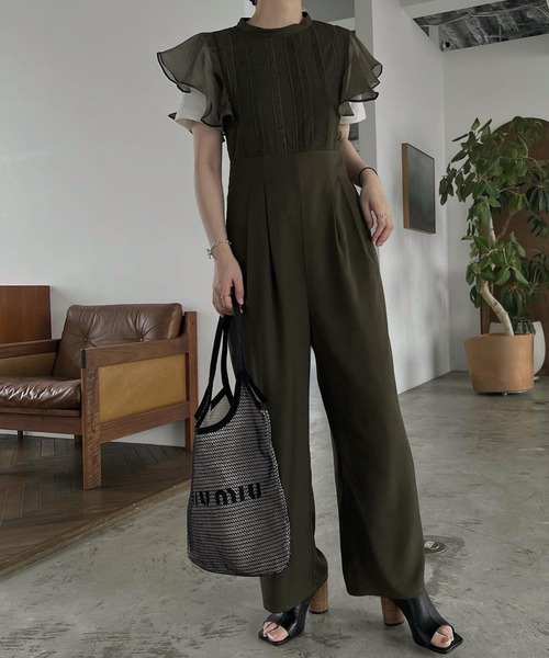 WILLFULLY（ウィルフリー）の「frill organdy back open all-in-one