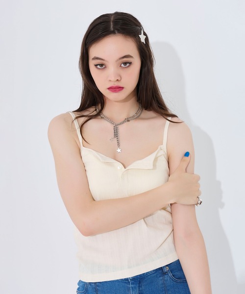 TINA：JOJUN（ティーナジョジュン）の「ヘンリーネック キャミソール TINA：JOJUN（キャミソール・レディース・アイボリー/クリーム・M）」の9枚目の写真