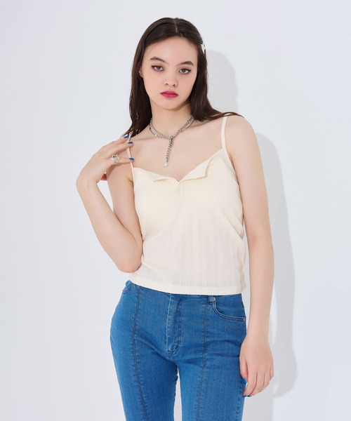 TINA：JOJUN（ティーナジョジュン）の「ヘンリーネック キャミソール TINA：JOJUN（キャミソール・レディース・アイボリー/クリーム・M）」の4枚目の写真