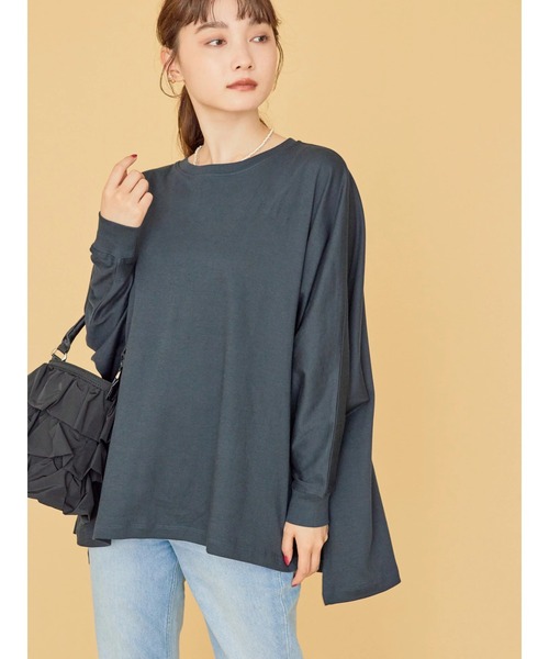 AMERICAN HOLIC（アメリカンホリック）の「ドルマンカットプルオーバー（Tシャツ/カットソー・レディース・オフホワイト/カーキ/ダークネイビー/マルチ・L/M）」の5枚目の写真