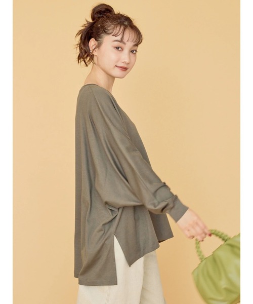 AMERICAN HOLIC（アメリカンホリック）の「ドルマンカットプルオーバー（Tシャツ/カットソー・レディース・オフホワイト/カーキ/ダークネイビー/マルチ・L/M）」の14枚目の写真