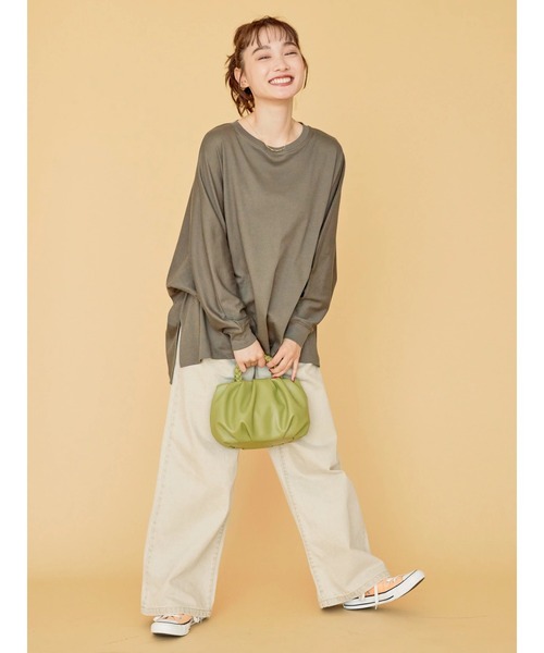 AMERICAN HOLIC（アメリカンホリック）の「ドルマンカットプルオーバー（Tシャツ/カットソー・レディース・オフホワイト/カーキ/ダークネイビー/マルチ・L/M）」の16枚目の写真