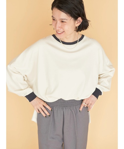 AMERICAN HOLIC（アメリカンホリック）の「ドルマンカットプルオーバー（Tシャツ/カットソー・レディース・オフホワイト/カーキ/ダークネイビー/マルチ・L/M）」の18枚目の写真