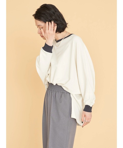 AMERICAN HOLIC（アメリカンホリック）の「ドルマンカットプルオーバー（Tシャツ/カットソー・レディース・オフホワイト/カーキ/ダークネイビー/マルチ・L/M）」の20枚目の写真