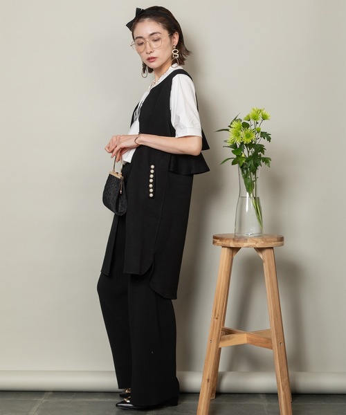 ミーレ　パールロングジレ 楽天市場】【SALE】ジレ レディース セレモニー フォーマル 入学