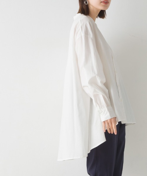 OMNES（オムネス）の「製品洗いブロード長袖フレアシャツ（シャツ/ブラウス・レディース・ブラック系その他/ブルー系その他/ホワイト/ブルー/ベージュ/ピンク・FREE）」の8枚目の写真