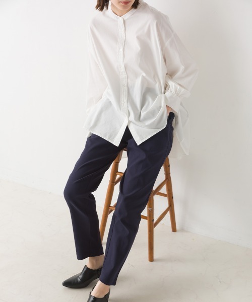 OMNES（オムネス）の「製品洗いブロード長袖フレアシャツ（シャツ/ブラウス・レディース・ブラック系その他/ブルー系その他/ホワイト/ブルー/ベージュ/ピンク・FREE）」の11枚目の写真