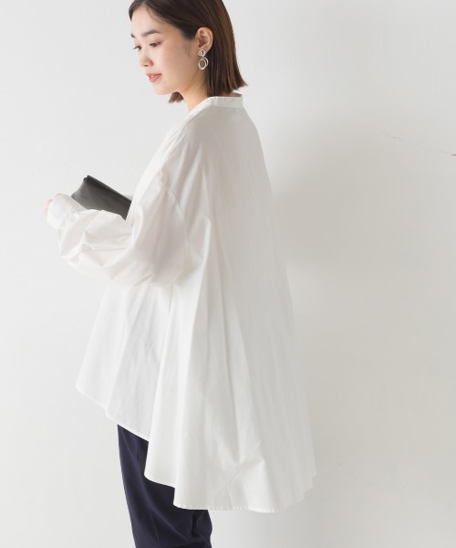 OMNES（オムネス）の「製品洗いブロード長袖フレアシャツ（シャツ/ブラウス・レディース・ブラック系その他/ブルー系その他/ホワイト/ブルー/ベージュ/ピンク・FREE）」の12枚目の写真