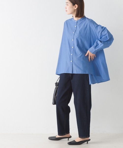 OMNES（オムネス）の「製品洗いブロード長袖フレアシャツ（シャツ/ブラウス・レディース・ブラック系その他/ブルー系その他/ホワイト/ブルー/ベージュ/ピンク・FREE）」の21枚目の写真