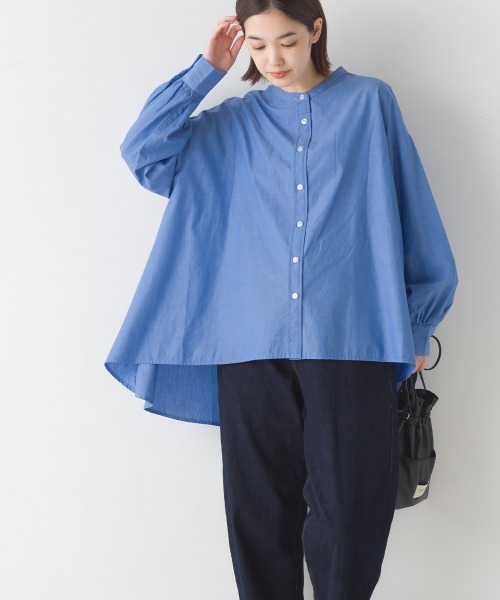 OMNES（オムネス）の「製品洗いブロード長袖フレアシャツ（シャツ/ブラウス・レディース・ブラック系その他/ブルー系その他/ホワイト/ブルー/ベージュ/ピンク・FREE）」の22枚目の写真