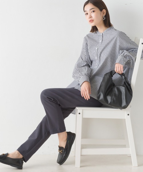 OMNES（オムネス）の「製品洗いブロード長袖フレアシャツ（シャツ/ブラウス・レディース・ブラック系その他/ブルー系その他/ホワイト/ブルー/ベージュ/ピンク・FREE）」の17枚目の写真