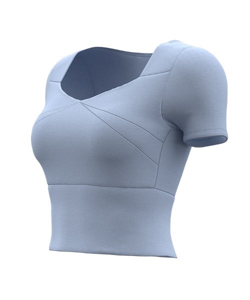 SAISON DE PAPILLON（セゾンドパピヨン）の「パッド付半袖トップ ブラトップ タンクトップ スポーツウェア（スポーツブラ・レディース・ブラック/グレー/パープル/ピンク/イエロー/グリーン/ベージュ/ブルー・L/M）」の11枚目の写真