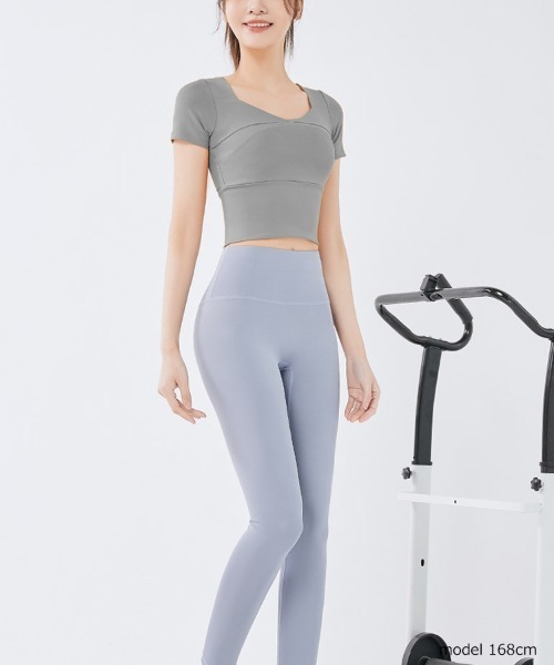 SAISON DE PAPILLON（セゾンドパピヨン）の「パッド付半袖トップ ブラトップ タンクトップ スポーツウェア（スポーツブラ・レディース・ブラック/グレー/パープル/ピンク/イエロー/グリーン/ベージュ/ブルー・L/M）」の20枚目の写真