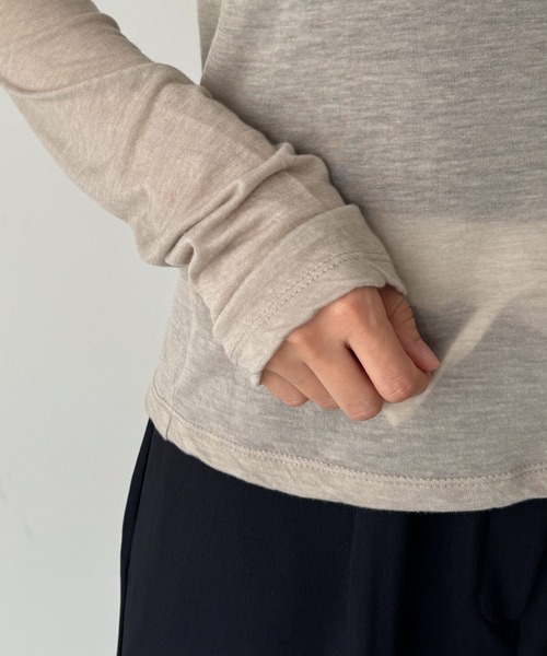 CANAL JEAN(キャナルジーン)の「El mar シアーロングTシャツ(Tシャツ/カットソー・レディース・グレー/ネイビー/ベージュ/ブラック・ONE SIZE)」の18枚目の写真