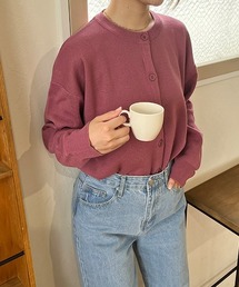 【8色展開】ベーシッククルーネックカーディガン