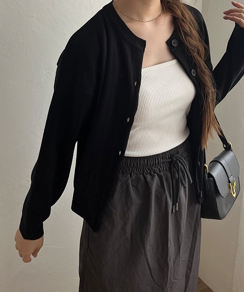 8色展開】ベーシッククルーネックカーディガン（カーディガン