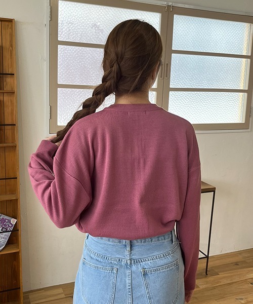 SallyLunn(サリーラン)の「【8色展開】ベーシッククルーネックカーディガン(カーディガン/ボレロ・レディース・ブラウン/イエロー/ブラック/レッド/ブルー/ピンク/クリーム/ネイビー・FREE)」の15枚目の写真