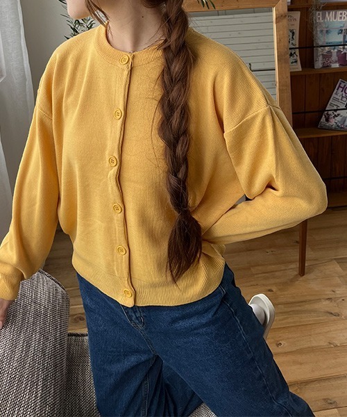 8色展開】ベーシッククルーネックカーディガン（カーディガン