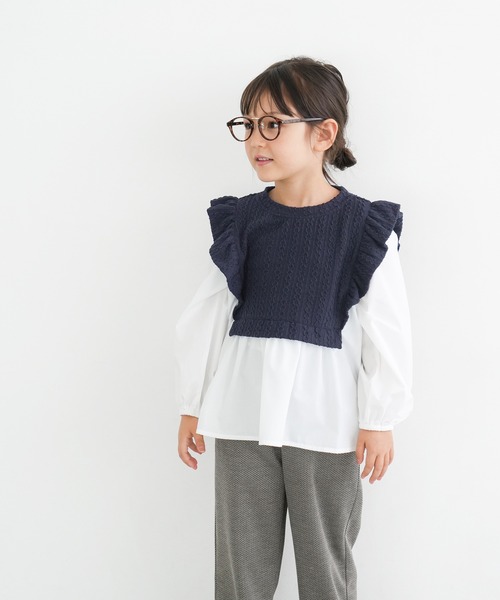 coca(coca)(コカ)の「キッズ ニットソードッキングチュニック(チュニック・キッズ・ネイビー・110/120/130/140)」の7枚目の写真