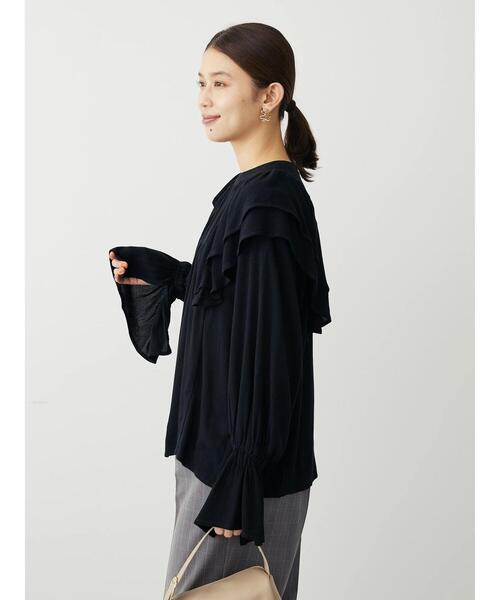 Petit fleur(プチフルール)の「・Petit Fleur ラッフルショルダーブラウス(シャツ/ブラウス・レディース・モカ/ブラック/グリーン・FREE)」の7枚目の写真