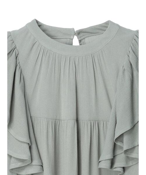 Petit fleur(プチフルール)の「・Petit Fleur ラッフルショルダーブラウス(シャツ/ブラウス・レディース・モカ/ブラック/グリーン・FREE)」の10枚目の写真