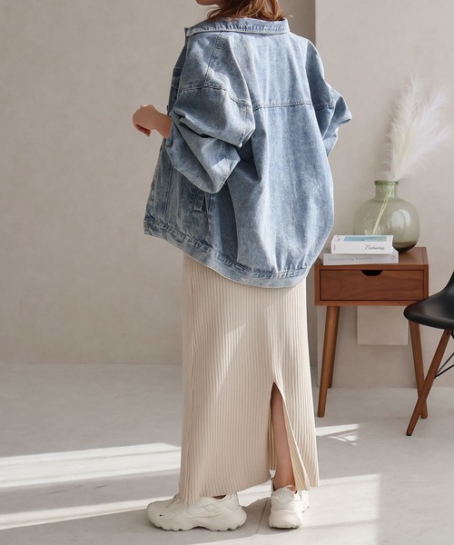 ★25SS ALAIA ブルー コットン カジュアル デニムジャケット セール】ルーズデニムジャケット（デニムジャケット）｜Bab