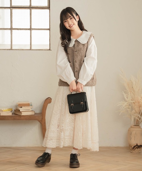 Cham.（チャム）の「レースフレアスカート（スカート・レディース・ベージュ・F）」の2枚目の写真