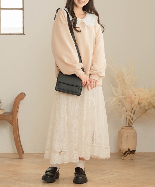 Cham.（チャム）の「レースフレアスカート（スカート・レディース・ベージュ・F）」の3枚目の写真