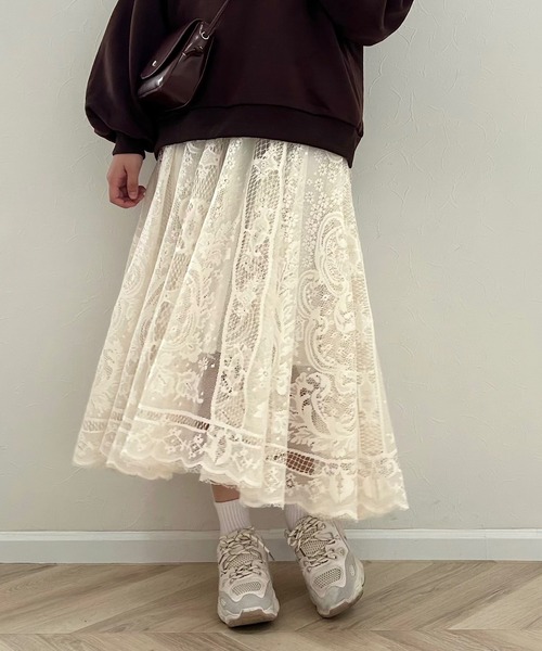 Cham.（チャム）の「レースフレアスカート（スカート・レディース・ベージュ・F）」の21枚目の写真