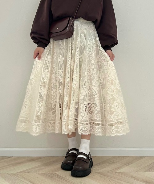 Cham.（チャム）の「レースフレアスカート（スカート・レディース・ベージュ・F）」の22枚目の写真
