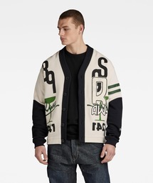 G-STAR | HOLIDAY CARDIGAN SWEATER/グラフィックスウェットカーディガン/オーバーサイズ(カーディガン/ボレロ)