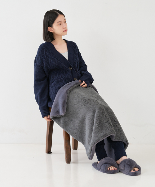 collex(コレックス)の「クロスエコファースリッパ(ルームシューズ/スリッパ・レディース・グレー/ベージュ・フリー)」の3枚目の写真