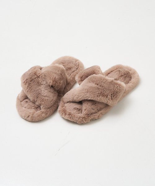 collex(コレックス)の「クロスエコファースリッパ(ルームシューズ/スリッパ・レディース・グレー/ベージュ・フリー)」の6枚目の写真