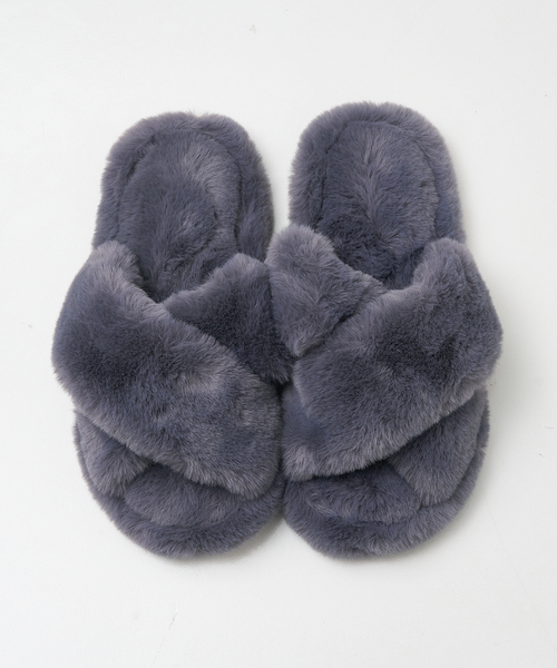 collex(コレックス)の「クロスエコファースリッパ(ルームシューズ/スリッパ・レディース・グレー/ベージュ・フリー)」の8枚目の写真